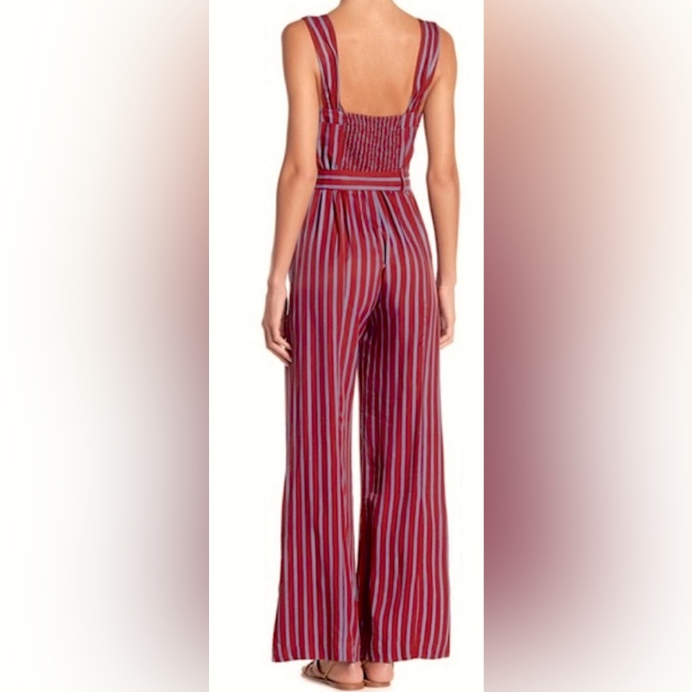 ⭐️FREE PEOPLE⭐️PINSTRIPE JUMPSUIT W/HEARTSHAPE BUSTLINE & ADJUSTABLE BELT SIZE:4 - Picture 5 of 5